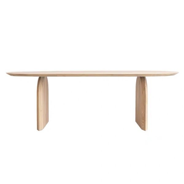 Japanese-style wabi-sabi style solid wood dining table and chairs, home small dining table, designer desk, long table, long table, log oval - Image 6