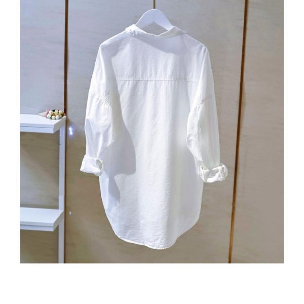 2022 pring Autumn Tops Office Loose Casual Lapel Shirt Tops