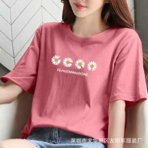 1688 New Women's T-Shirt 9.9 Free Shipping One Piece Drop Shipping Stall 2025 Summer Cotton Plus Size T-Shirt Wholesale