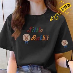 Wholesale Cotton Short Sleeve T-Shirt Women's 2025 Summer New Loose Plus Size Half Sleeve Crew Neck Couple Casual Top Tide