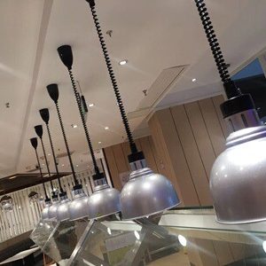Telescopic single head insulation lamp adjustable temperature commercial food heating chandelier food insulation lamp buffet table baking lamp