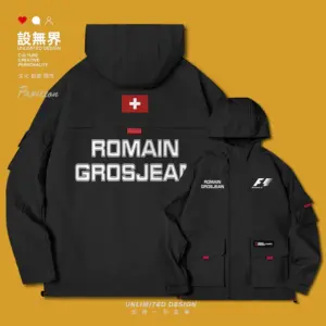 F1 Formula 1 Haas team driver Grosjean hooded jacket autumn 0001 design boundless