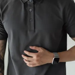 Men's solid color sports t-shirt, fitness trainer, short sleeve polo shirt, tight stretch running training, fitness quick-drying suit
