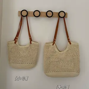 Large Capacity Bag Women's 2025 New Versatile One Shoulder Seaside Resort Beach Bag Woven Straw Commuter Tote Bag