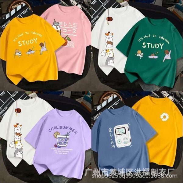 Factory direct wholesale women's clothing plus size short sleeve T-shirt stall source summer new women's tops wholesale 1688 - Image 4