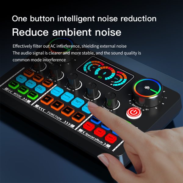 V98 cross-border English live sound card special singing sound card equipment mobile phone karaoke recording computer podcast - Image 3