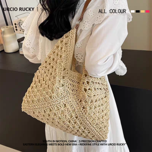 URCIO RUCKY Brand Straw Bag Bag Women's 2025 New Large Capacity Versatile Summer Resort Tote Bag