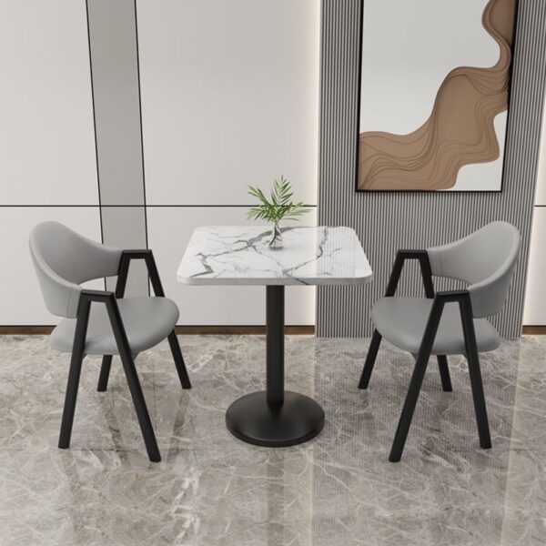Balcony casual small square table office reception reception table negotiation table and chair combination simple coffee milk tea shop dining table - Image 4