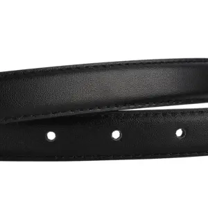 Niche silver pin buckle leather women's belt texture versatile jeans trousers cowhide thin belt women's ins