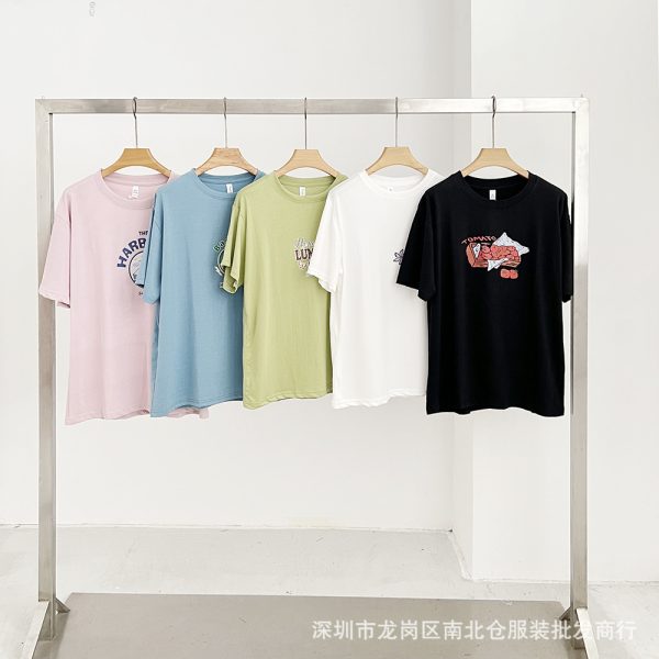 2025 new plus-size women's top short-sleeved T-shirt Korean version women's crew neck base shirt street stall wholesale live broadcast - Image 5
