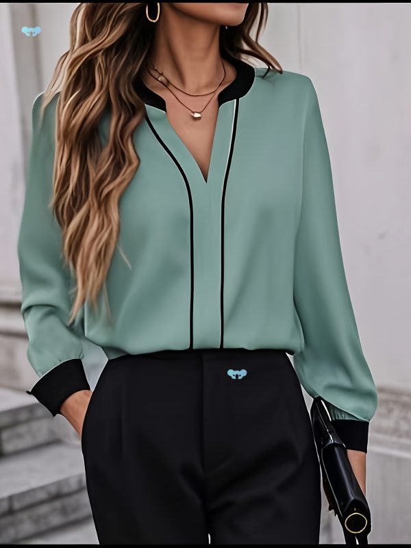 Elegant Office Shirt Polyester Women's Elegant Office Cross Border
