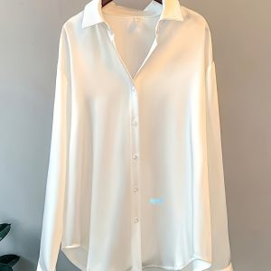 Elegant Office Lady Blouses Autumn Winter Long Sleeve Cross Border
