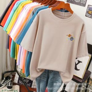 Women's clothing stall source Summer new Korean version of the short sleeve t-shirt women's plus size print fashion loose body shirt top