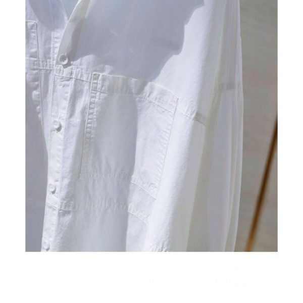 2022 pring Autumn Tops Office Loose Casual Lapel Shirt Tops - Image 4