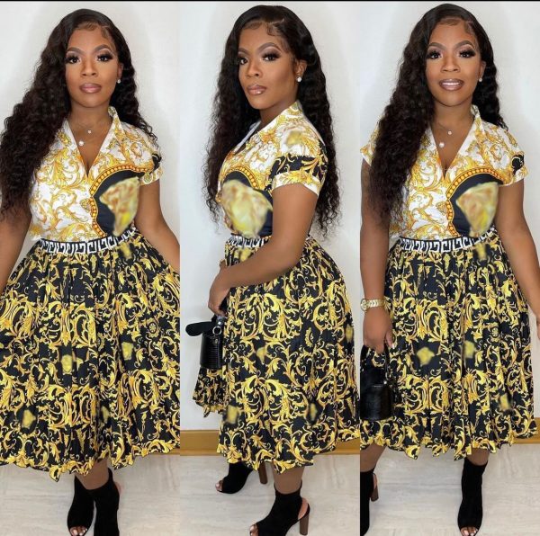 Cross-border European and American fashion casual suits office professional wear digital positioning contrast print dresses for women - Image 4