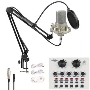 New White V8 Mobile Phone Computer English Sound Card Podcast Equipment BM800 Microphone Singing Game Live Broadcast Set