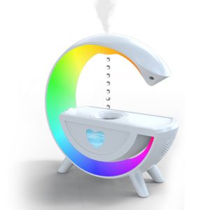 Foreign trade multi-functional big G dazzling ambient light anti-gravity water droplet backflow humidifier smart bluetooth speaker wholesale