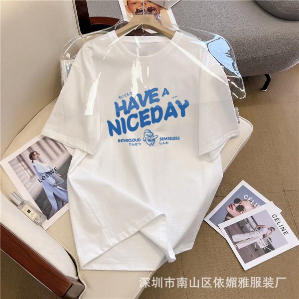 Alibaba Women's Clothing Wholesale Network 1688 Summer Short Sleeve T-Shirt 1 Yuan Factory Direct Sales Plus Size Women's Clothing Street Stall