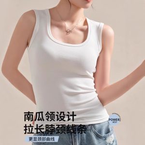 2025 summer cotton suspender wear to cover the pair of breasts ins-style racerman vest versatile undershirt female Internet celebrity with the same style