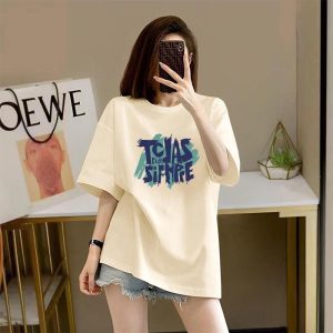 Fashion trend plus-size short-sleeved T-shirt women's summer 2025 new loose slimming versatile printed mid-length top