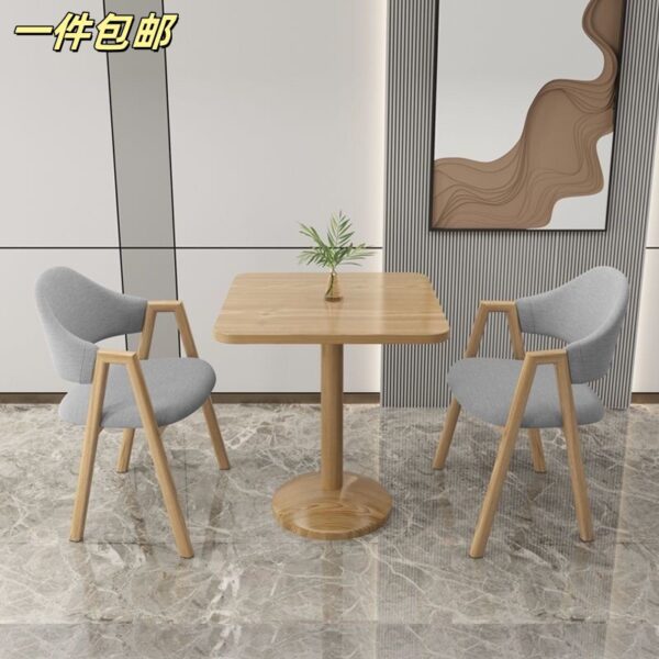 Balcony casual small square table office reception reception table negotiation table and chair combination simple coffee milk tea shop dining table