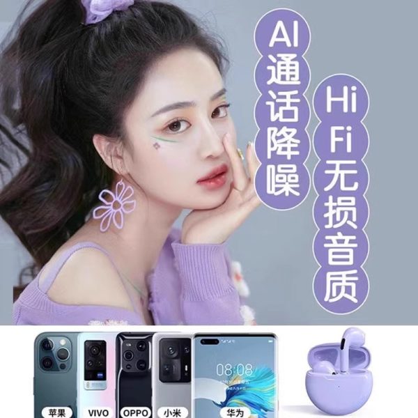 Hot Pro6 Bluetooth headset TWS business wireless Bluetooth 5.0 sports touch game - Image 2