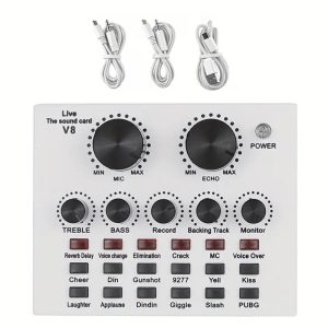 New White V8 Mobile Phone Computer English Sound Card Podcast Equipment BM800 Microphone Singing Game Live Broadcast Set