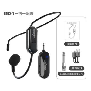 Wearable wireless microphone, teacher megaphone, UHF professional grade conference performance, singing, bluetooth headset