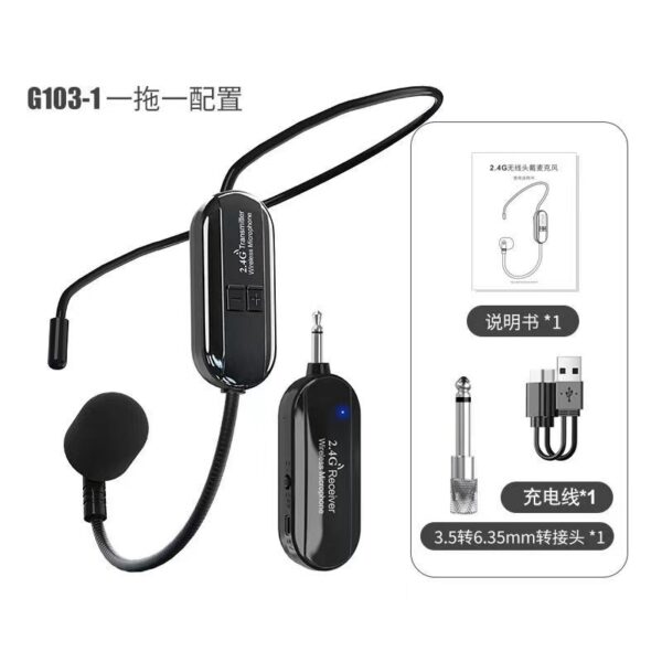 Wearable wireless microphone, teacher megaphone, UHF professional grade conference performance, singing, bluetooth headset - Image 4