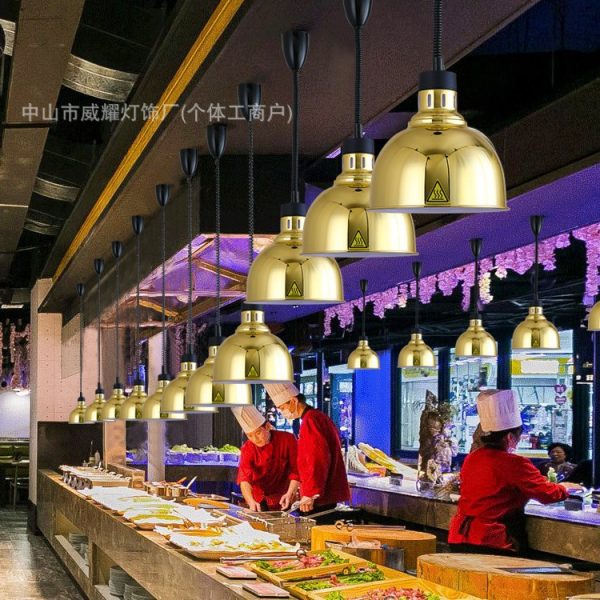 Food heating insulation chandelier, supermarket dry goods moisture-proof lamp, food dried fruit heating lamp, heating lamp, warm vegetable lamp, commercial pendant light - Image 2
