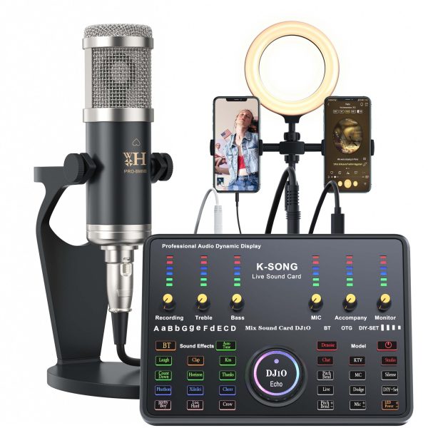 Cross-border Podcast Equipment Set Audio Interface with Cardioid Design BM800 Microphone is suitable for game streaming - Image 5