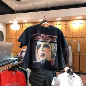 Short Sleeve T-Shirt Women's Summer 2025 New Short Loose White Cartoon Print Student Top Plus Size Women's Fashion Trend