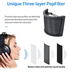 U-shaped double-layer anti-pop net, professional recording studio, sound insulation cover, USB podcast, cross-border live broadcast computer, snowman microphone accessories