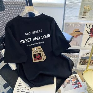 American retro short sleeve T-shirt women's summer ins, trendy and versatile, loose large size niche design sense letter print top