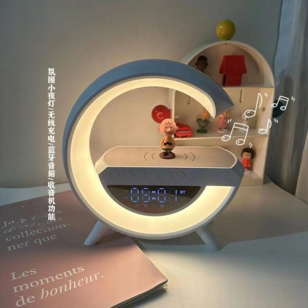 Bluetooth speaker, wireless charging, multi-functional atmosphere, night light, alarm clock, birthday mobile phone, desk lamp, audio, moonlight - Image 2