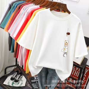 Women's clothing stall source Summer new Korean version of the short sleeve t-shirt women's plus size print fashion loose body shirt top