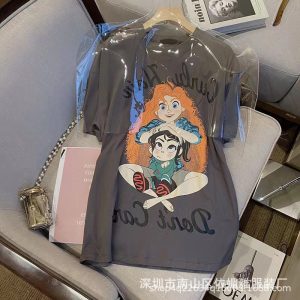 Alibaba Women's Clothing Wholesale Network 1688 Summer Short Sleeve T-Shirt 1 Yuan Factory Direct Sales Plus Size Women's Clothing Street Stall