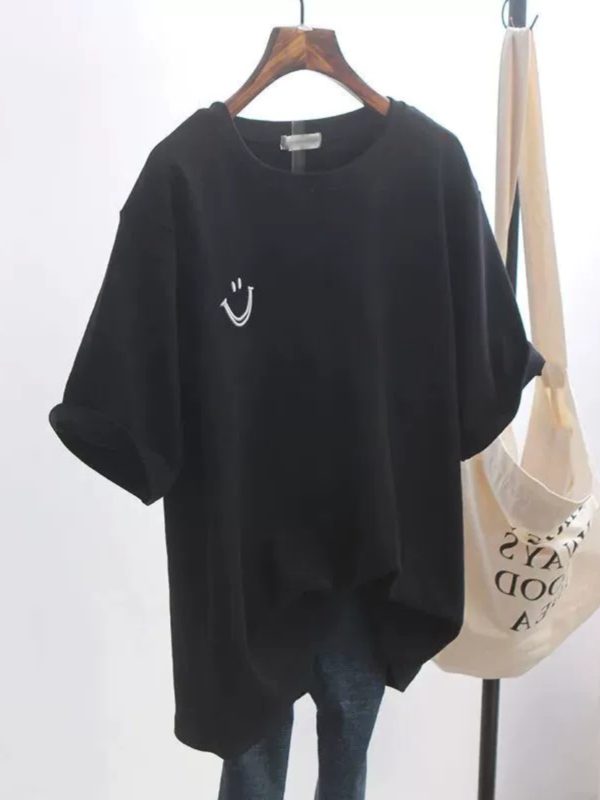 Loose oversized pullover top T-shirt Women's loose plus size pullover top T-shirt - Image 4