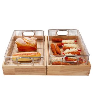 Buffet Food Insulation Lamp Catering Warm Food Potato Fritters Fried Frame Stainless Steel Basket Barbecue Heating Lamp Commercial