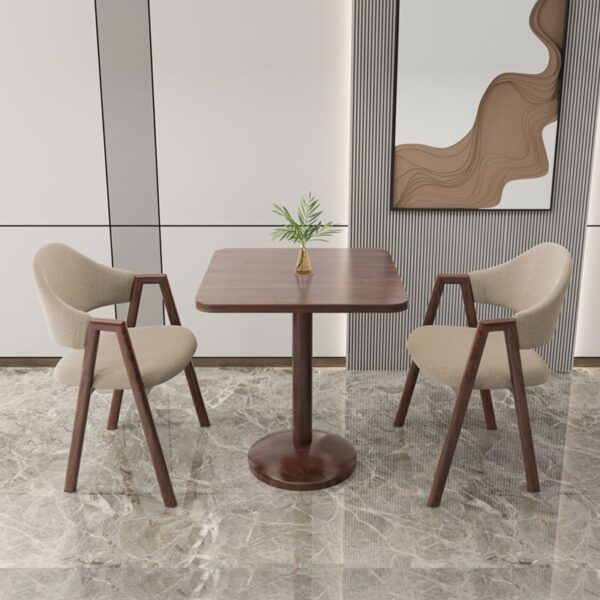 Balcony casual small square table office reception reception table negotiation table and chair combination simple coffee milk tea shop dining table - Image 3