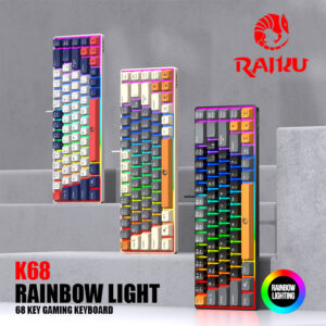Lei Kui K68 dual color matching 68 keys gaming competition office notebook gaming usb wired keyboard cross-border