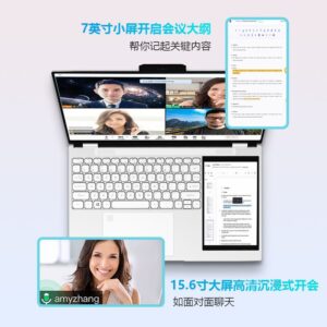 Intelligent control dual-screen laptop, four-core intelligent control touch sub-screen, light and thin, student office, convenient portable
