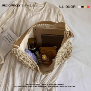 URCIO RUCKY Brand Straw Bag Bag Women's 2025 New Large Capacity Versatile Summer Resort Tote Bag