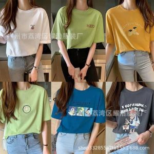 1 yuan free shipping women's clothing wholesale 9.9 a drop shipping short-sleeved T-shirt women's 2025 summer hot plus-size clothes