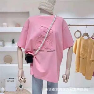 2025 spring and summer new laser steel print T-shirt women's loose plus size printed short sleeve live broadcast is exclusively for manufacturers