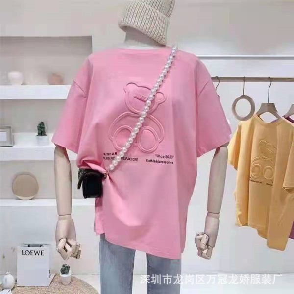 2025 spring and summer new laser steel print T-shirt women's loose plus size printed short sleeve live broadcast is exclusively for manufacturers - Image 4