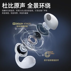 The 2025 new noise-canceling sandwich bone conduction in-ear Bluetooth headset has an original wireless ultra-long battery life and large power