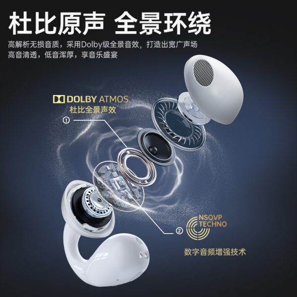 The 2025 new noise-canceling sandwich bone conduction in-ear Bluetooth headset has an original wireless ultra-long battery life and large power - Image 3