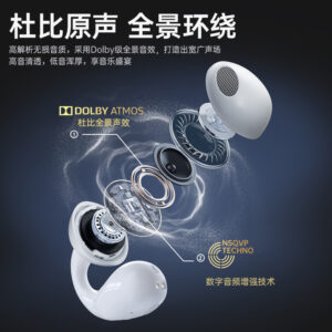 The 2025 new noise-canceling sandwich bone conduction in-ear Bluetooth headset has an original wireless ultra-long battery life and large power