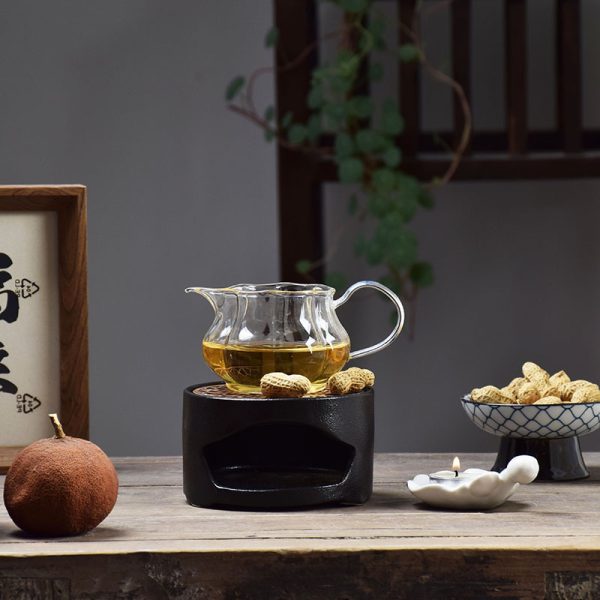 Coffee heating glass pot openwork base restaurant candle heating flower tea insulated tea set ceramic tea warming stove - Image 3